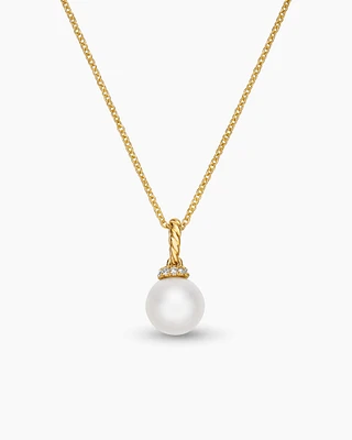 Solari Pendant Necklace in 18K Yellow Gold with Diamonds, 8mm