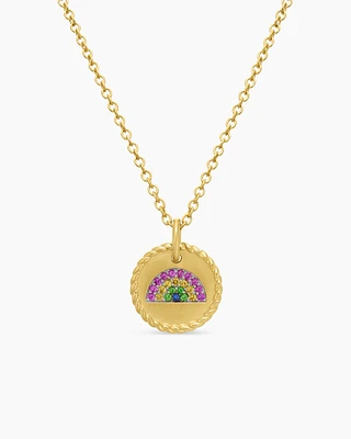 Cable Collectibles Rainbow Necklace in 18K Yellow Gold with Pavé, 11mm