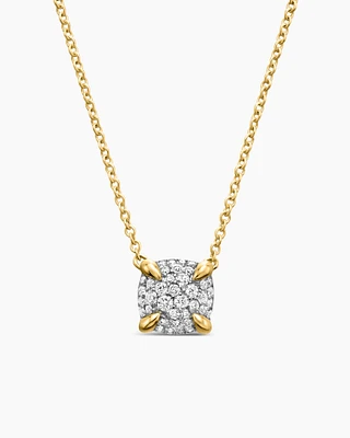 Petite Chatelaine Pendant Necklace in 18K Yellow Gold with Diamonds, 7mm