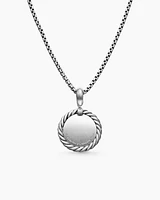 Initial Charm Necklace in Sterling Silver with Diamond A