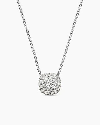 Cushion Pendant Necklace in 18K Gold with Diamonds
