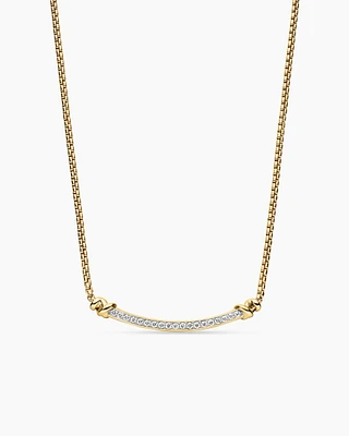 Petite Helena Wrap Station Necklace in 18K Yellow Gold with Diamonds, 29mm