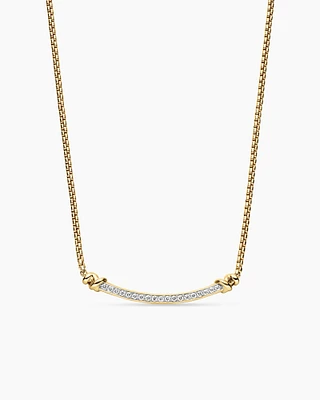 Petite Helena Wrap Station Necklace in 18K Yellow Gold with Diamonds, 29mm