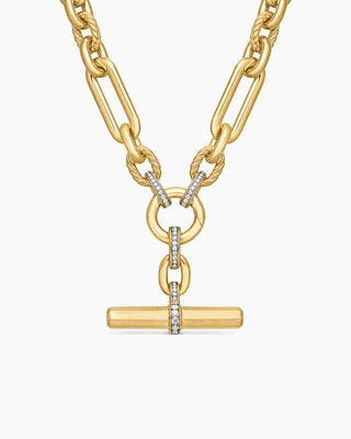 Lexington Chain Necklace in 18K Yellow Gold with Diamonds, 9.8mm