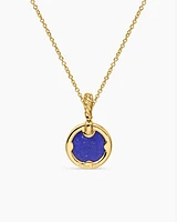Petite DY Elements® Pendant Necklace in 18K Yellow Gold with Lapis and Diamonds, 17.8mm