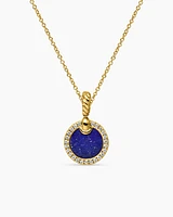 Petite DY Elements® Pendant Necklace in 18K Yellow Gold with Lapis and Diamonds, 17.8mm