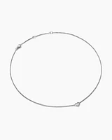 Puffy Heart Pendant Necklace in Sterling Silver with Diamonds, 7.8mm
