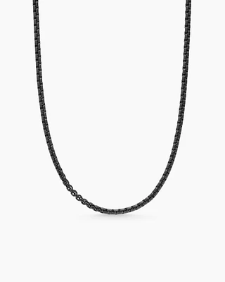DY Bael Aire Colour Box Chain Necklace in Black Acrylic with 14K Yellow Gold, 2.7mm