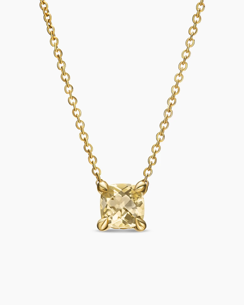 Petite Chatelaine® Necklace in 18K Yellow Gold with Champagne Citrine, 5mm