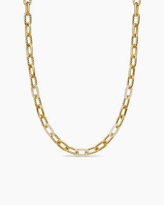 DY Madison® Chain Necklace in 18K Yellow Gold with Diamonds, 8.5mm