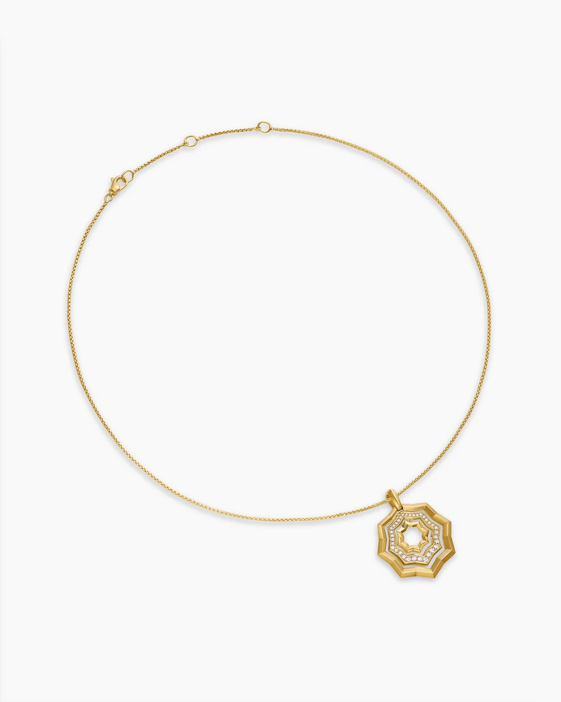 Zig Zag Stax™ Pendant Necklace in 18K Yellow Gold with Diamonds