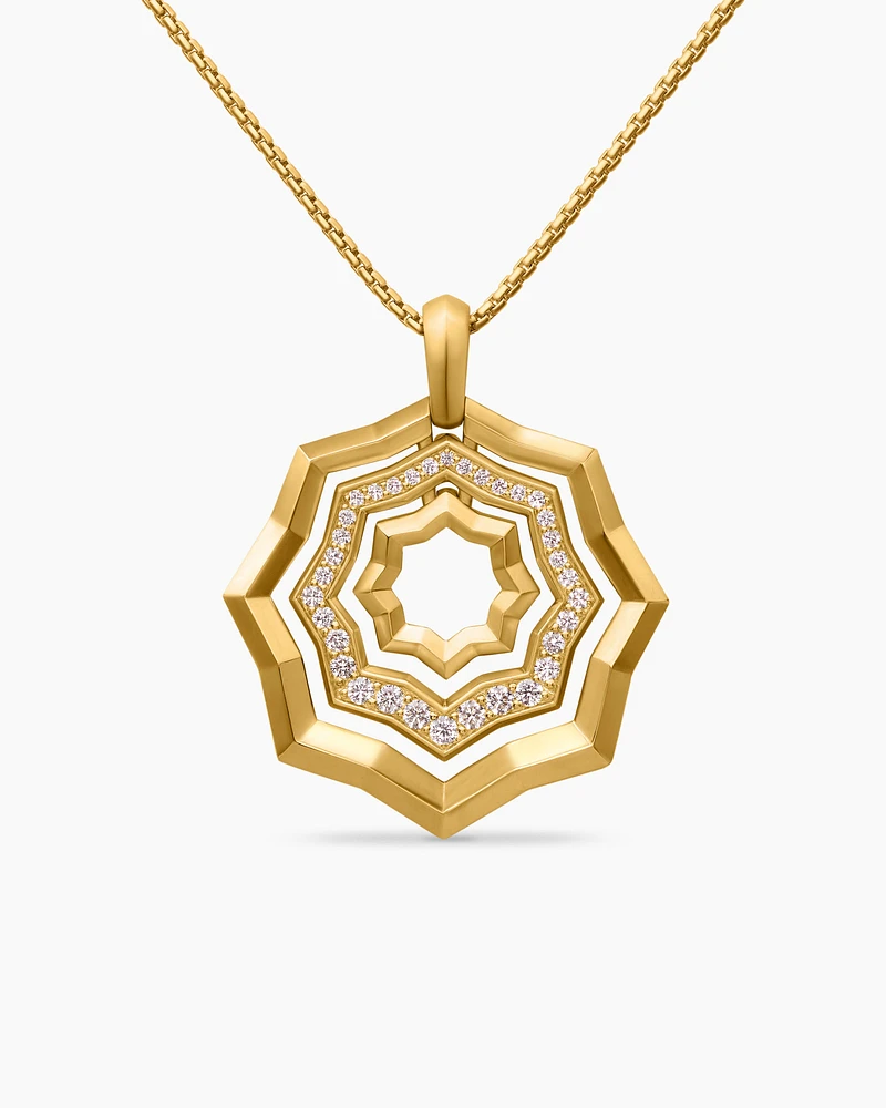 Zig Zag Stax™ Pendant Necklace in 18K Yellow Gold with Diamonds