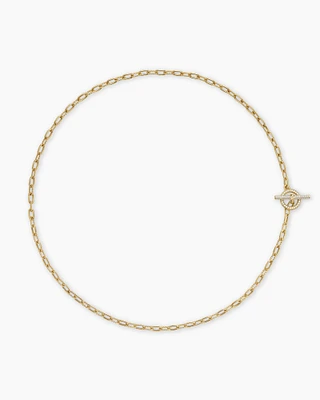 DY Madison® Pavé Diamond Toggle Chain Necklace 18K Yellow Gold, 3mm