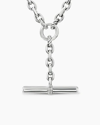 DY Mercer® Petite Toggle Chain Necklace Sterling Silver with Diamonds, 4.5mm