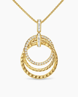 Crossover Trio Pendant Necklace in 18K Yellow Gold with Diamonds