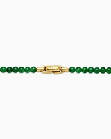 Spiritual Beads Necklace with Nephrite Jade and 18K Yellow Gold, 4mm