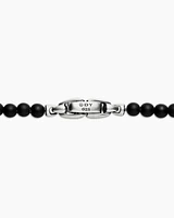 Spiritual Beads Necklace with Black Onyx and Sterling Silver, 4mm