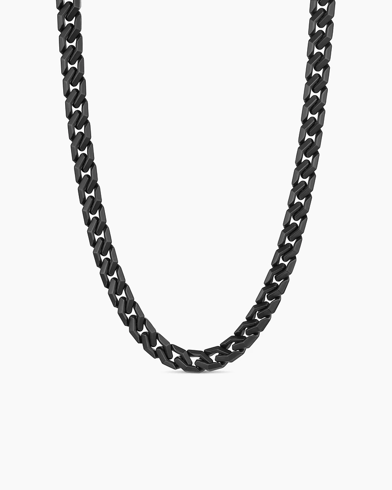 Curb Chain Angular Link Necklace in Titanium