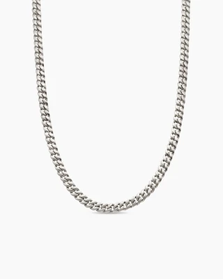 Curb Chain Necklace Sterling Silver, 6mm