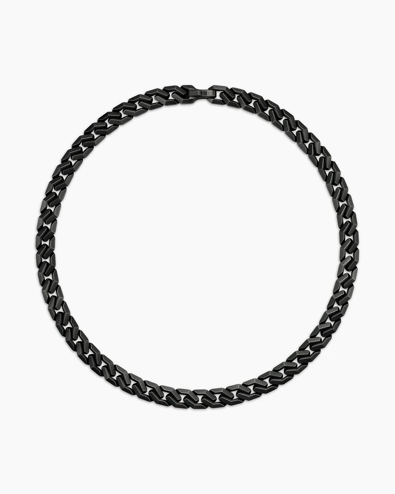 Curb Chain Angular Link Necklace in Titanium