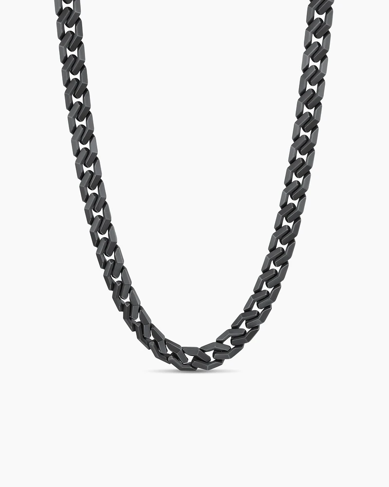 Curb Chain Angular Link Necklace in Titanium