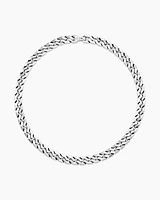 Curb Chain Angular Link Necklace in Sterling Silver