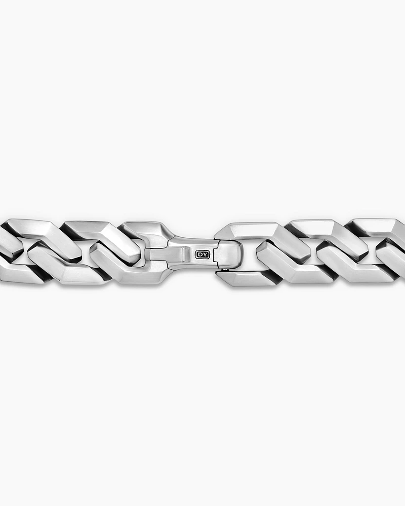 Curb Chain Angular Link Necklace in Sterling Silver