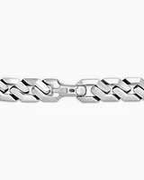 Curb Chain Angular Link Necklace in Sterling Silver