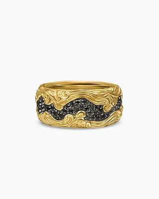 Waves Band Ring 18K Yellow Gold, 10mm