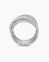 Crossover Ring Sterling Silver with Diamonds
