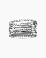 Crossover Ring Sterling Silver with Diamonds