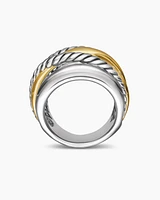 Crossover Ring in Sterling Silver with 14K Yellow Gold