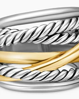 Crossover Ring in Sterling Silver with 14K Yellow Gold