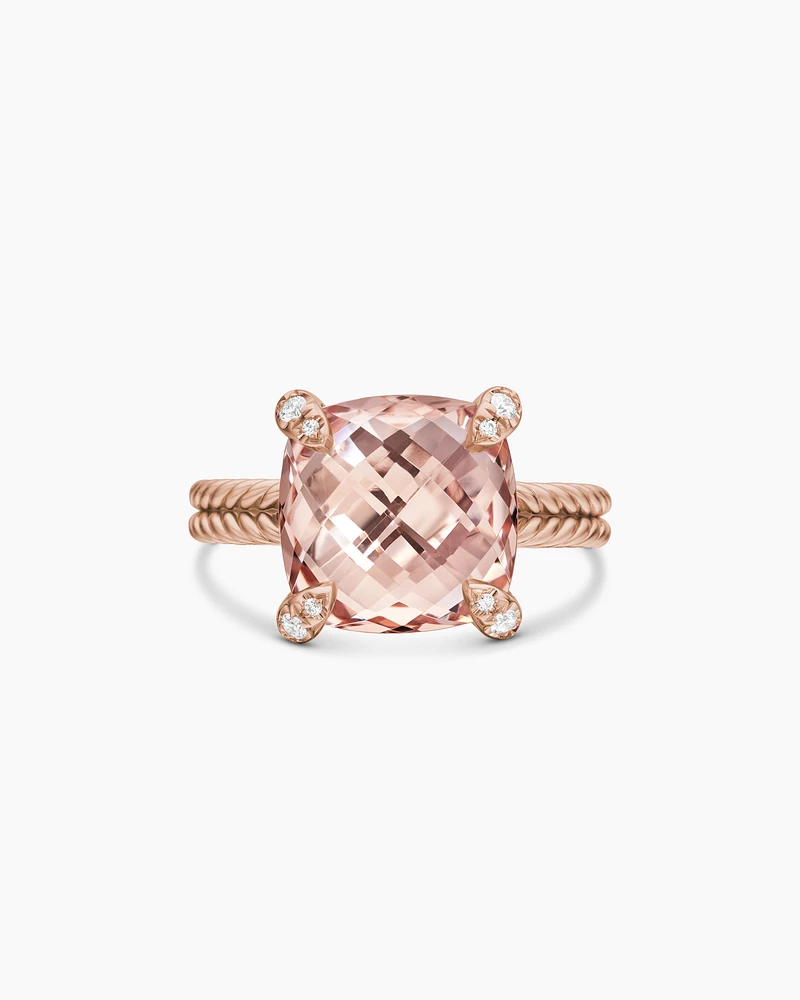 Chatelaine® Ring 18K Rose Gold with Morganite and Diamonds