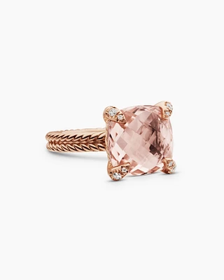 Chatelaine® Ring 18K Rose Gold with Morganite and Diamonds