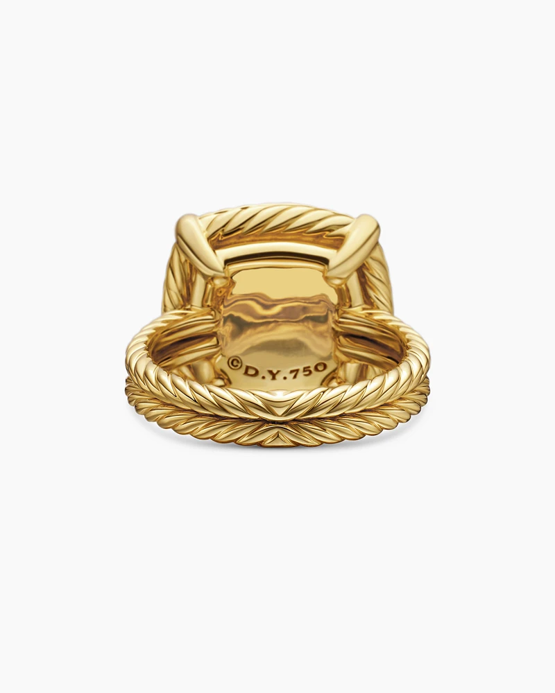 Chatelaine® Pavé Bezel Ring 18K Yellow Gold with Champagne Citrine and Diamonds, 14mm