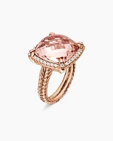 Chatelaine® Pavé Bezel Ring 18K Rose Gold with Morganite and Diamonds