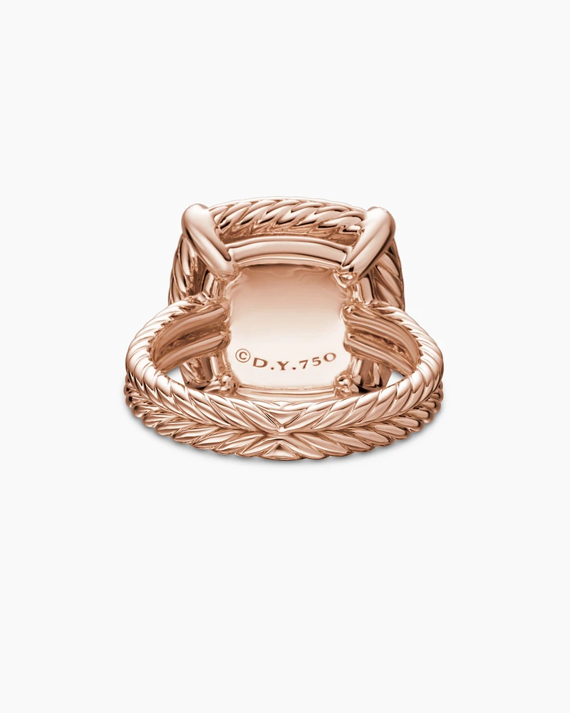 Chatelaine® Pavé Bezel Ring 18K Rose Gold with Morganite and Diamonds