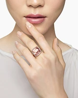 Chatelaine® Pavé Bezel Ring 18K Rose Gold with Morganite and Diamonds