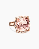 Chatelaine® Pavé Bezel Ring 18K Rose Gold with Morganite and Diamonds