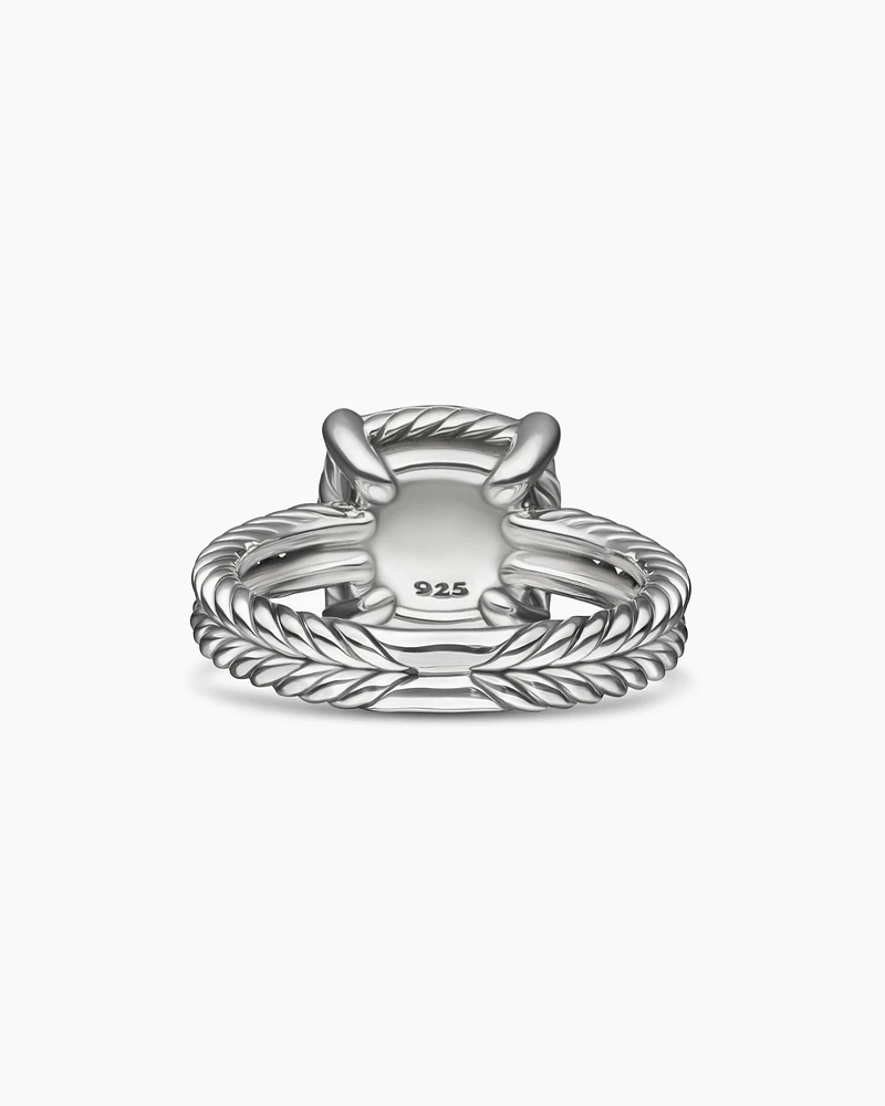 Chatelaine® Pavé Bezel Ring Sterling Silver with Black Onyx and Diamonds, 9mm