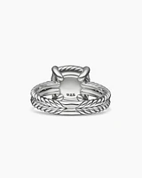 Chatelaine® Pavé Bezel Ring Sterling Silver with Black Onyx and Diamonds, 9mm