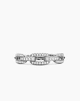 Stax Chain Link Ring 18K White Gold with Diamonds, 4.5mm