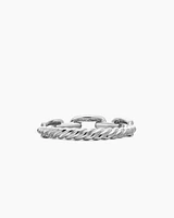 Stax Chain Link Ring 18K White Gold with Diamonds, 4.5mm