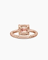 Petite Chatelaine® Pavé Bezel Ring 18K Rose Gold with Morganite and Diamonds, 7mm