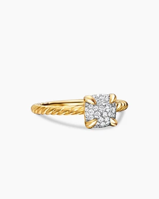Petite Chatelaine® Ring 18K Yellow Gold with Pavé Diamonds, 7mm