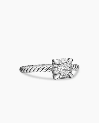 Petite Chatelaine® Ring Sterling Silver with Pavé Diamonds, 7mm