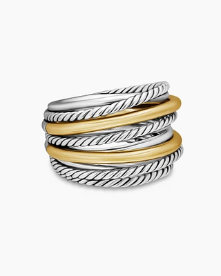 Crossover Ring Sterling Silver with 18K Yellow Gold, 17.8mm