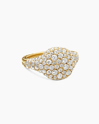 Pavé Pinky Ring 18K Yellow Gold with Diamonds, 10mm