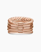 Stax Five Row Ring 18K Rose Gold with Morganite and Diamonds, 22mm